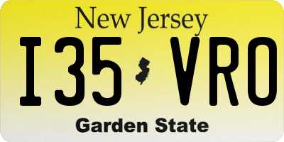 NJ license plate I35VRO