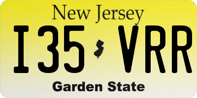 NJ license plate I35VRR