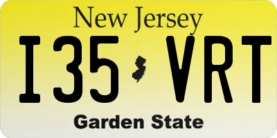 NJ license plate I35VRT