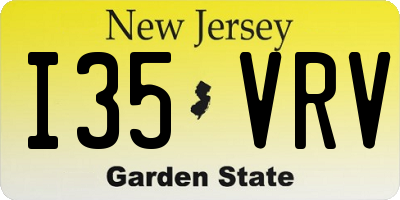 NJ license plate I35VRV