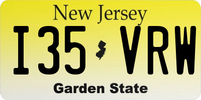 NJ license plate I35VRW
