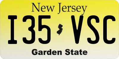 NJ license plate I35VSC