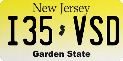 NJ license plate I35VSD