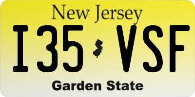NJ license plate I35VSF