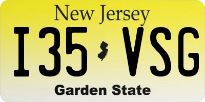 NJ license plate I35VSG