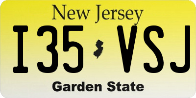 NJ license plate I35VSJ