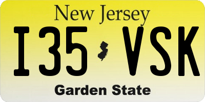 NJ license plate I35VSK