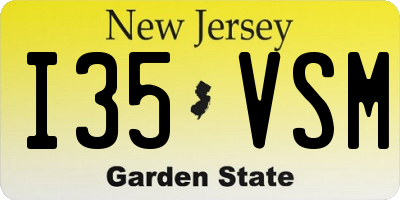 NJ license plate I35VSM