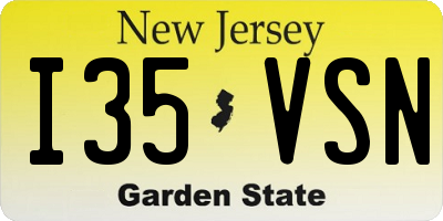 NJ license plate I35VSN