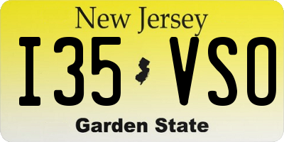 NJ license plate I35VSO
