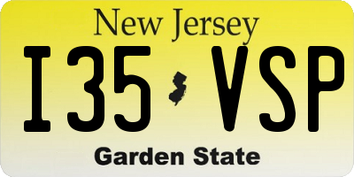 NJ license plate I35VSP