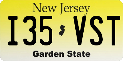 NJ license plate I35VST