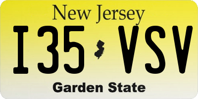 NJ license plate I35VSV
