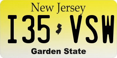 NJ license plate I35VSW