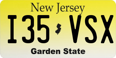 NJ license plate I35VSX