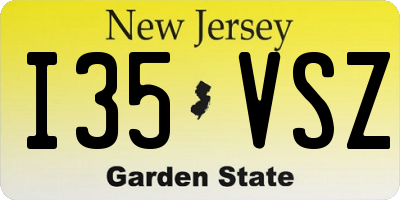 NJ license plate I35VSZ