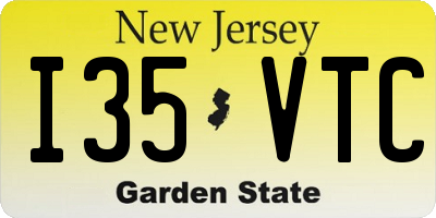 NJ license plate I35VTC