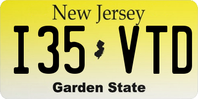 NJ license plate I35VTD