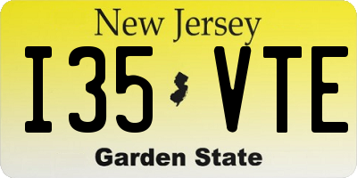 NJ license plate I35VTE