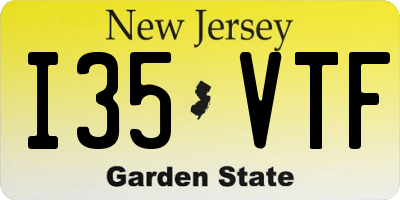 NJ license plate I35VTF