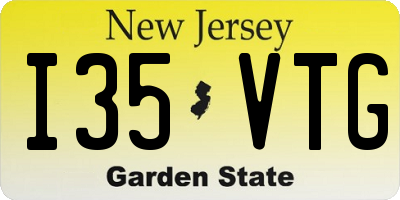NJ license plate I35VTG