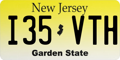 NJ license plate I35VTH