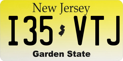 NJ license plate I35VTJ