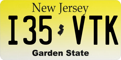 NJ license plate I35VTK