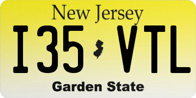 NJ license plate I35VTL