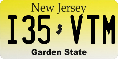 NJ license plate I35VTM