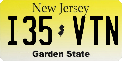 NJ license plate I35VTN