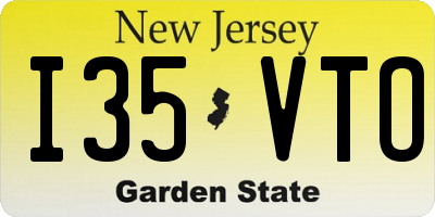 NJ license plate I35VTO