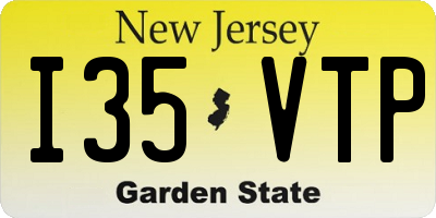 NJ license plate I35VTP