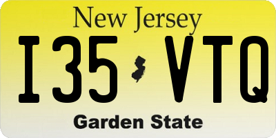 NJ license plate I35VTQ
