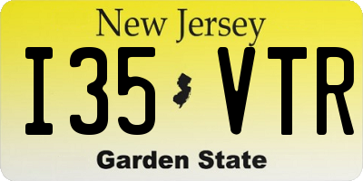NJ license plate I35VTR