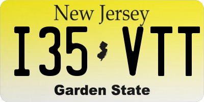 NJ license plate I35VTT