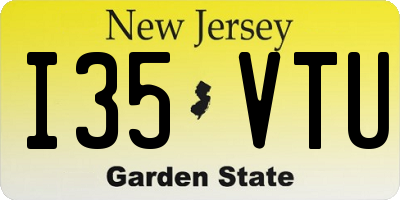 NJ license plate I35VTU
