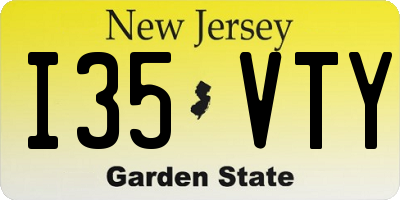 NJ license plate I35VTY