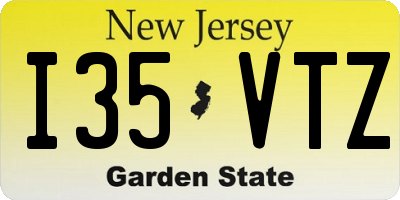 NJ license plate I35VTZ