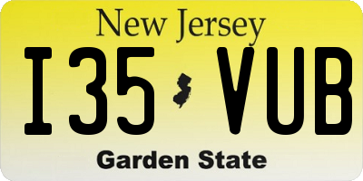 NJ license plate I35VUB