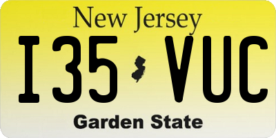 NJ license plate I35VUC