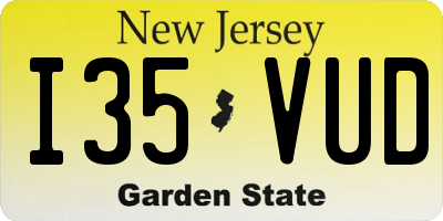 NJ license plate I35VUD