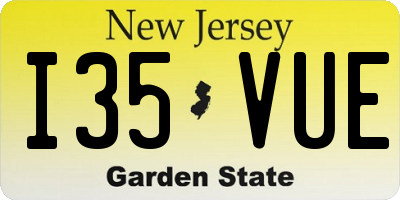 NJ license plate I35VUE