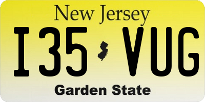 NJ license plate I35VUG