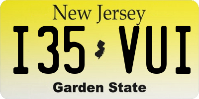 NJ license plate I35VUI