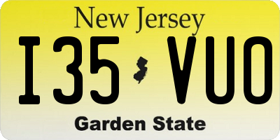 NJ license plate I35VUO