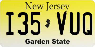 NJ license plate I35VUQ