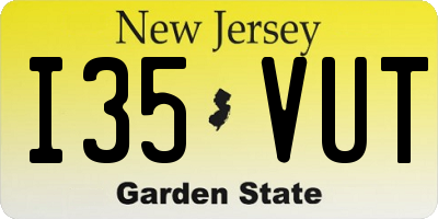 NJ license plate I35VUT