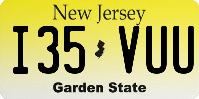 NJ license plate I35VUU