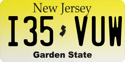NJ license plate I35VUW